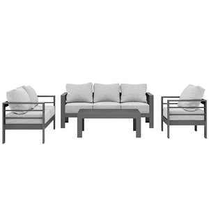Luxo Bayo 6-Seater Aluminium Outdoor Set in Grey