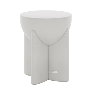 Valencia Round Concrete Side Table in White