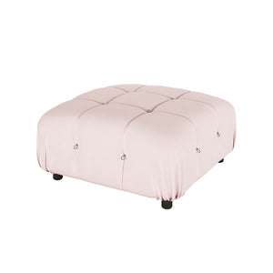 Keila Modular Tufted Ottoman in Soft Pink