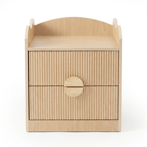 Caden Fluted Bedside Table in Natural