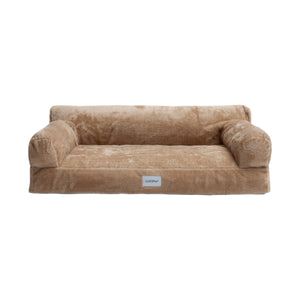 Fergus Medium Orthopaedic Faux Fur Dog Bed in Beige