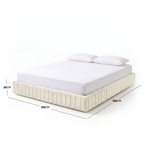 Solin King Fluted Storage Bed Base in Light Warm Beige