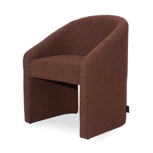 Nuve Bouclé Upholstered Accent Armchair in Rust Brown