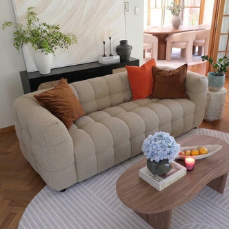 Norah 3 Seater Boucle Sofa in Warm Beige alternate product view