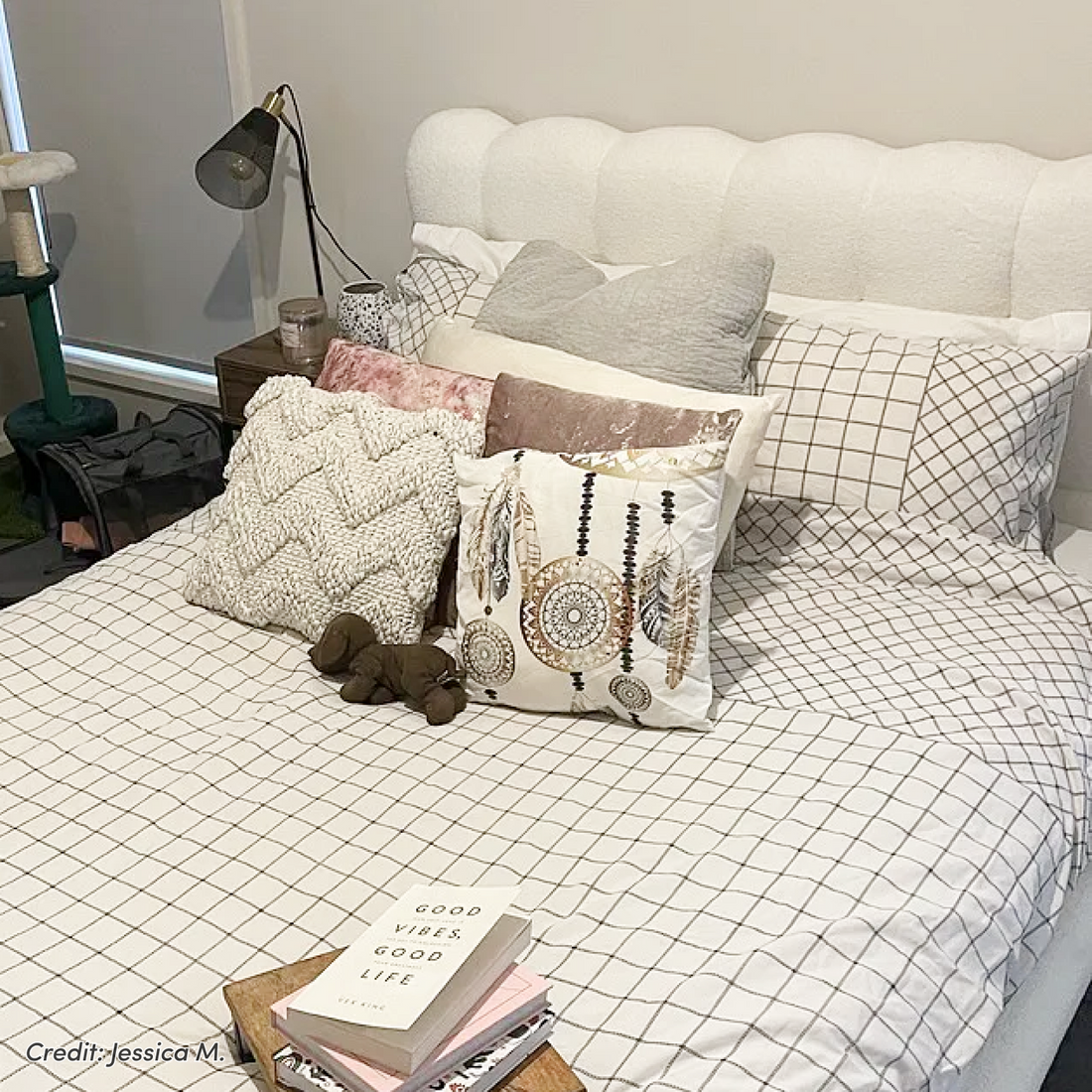 Aina King Boucle Bed Frame in Cream White
