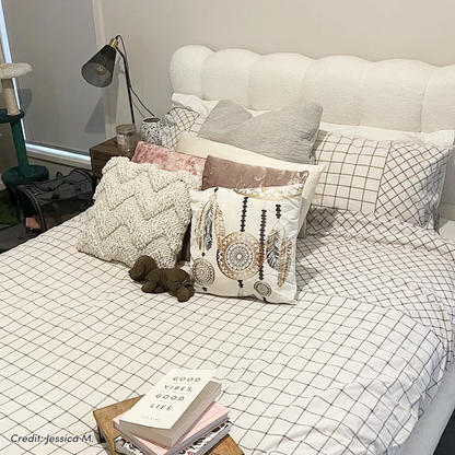 Aina King Boucle Bed Frame in Cream White