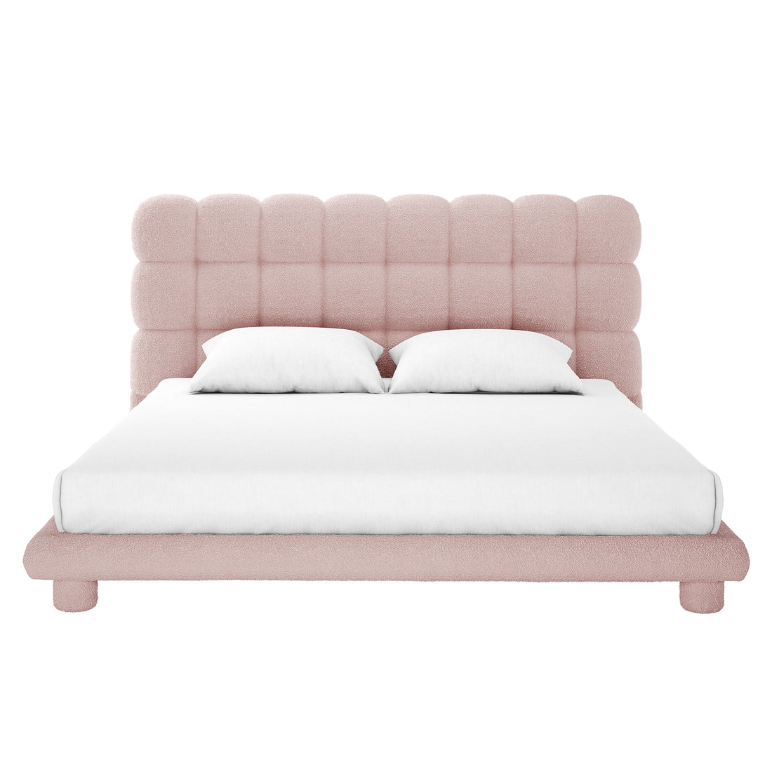 Aina Boucle King Bed Frame - Pink