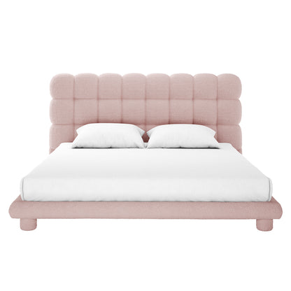 Aina Boucle King Bed Frame - Pink