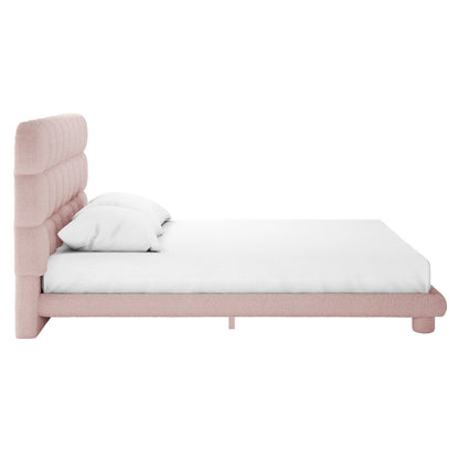 Aina Boucle King Bed Frame - Pink