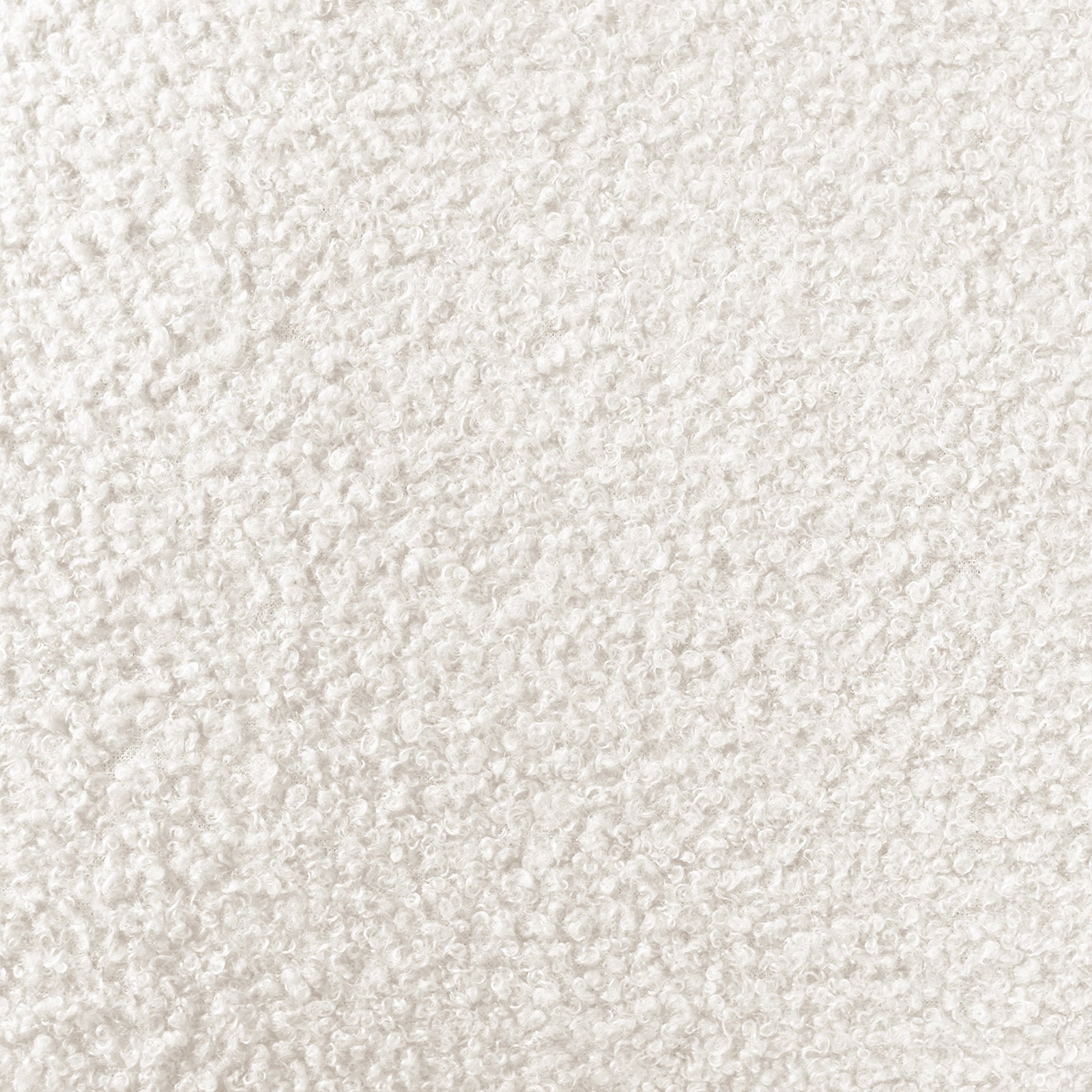 Close-up of Aina Queen Boucle Bed Frame in Cream White, highlighting the soft, curly-looped texture of the boucle fabric, exemplifying plush comfort and elegant design for a sophisticated bedroom aesthetic.