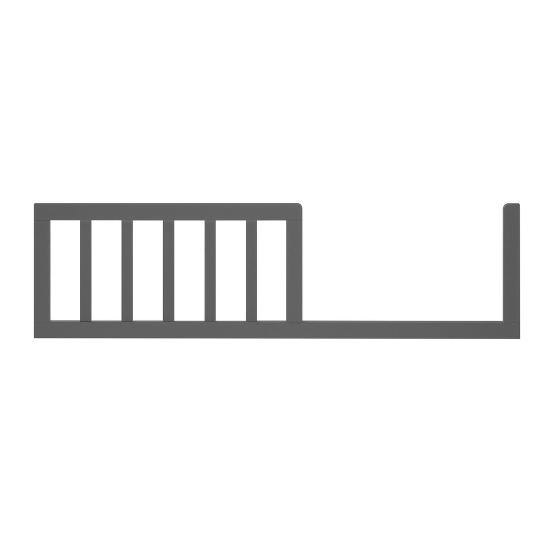 Azeem & Giro Solid Pine Baby Cot Convertible Rail Set, featuring a straight section with horizontal rails and seven vertical balusters, resembling a fence or safety rail.
