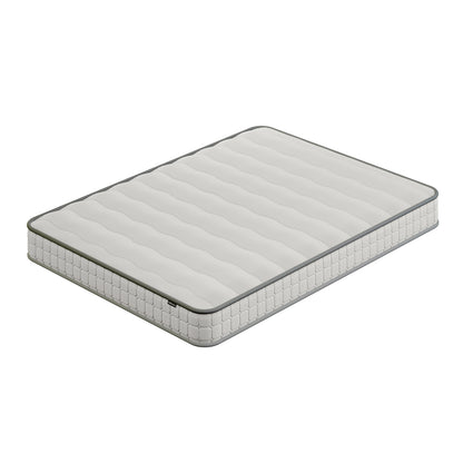 Byron & Cybele Queen Wall Bed & Mattress Package in White, featuring a quilted, wavy-patterned mattress with grey piping, ideal for space-saving elegance and comfort in modern bedrooms.