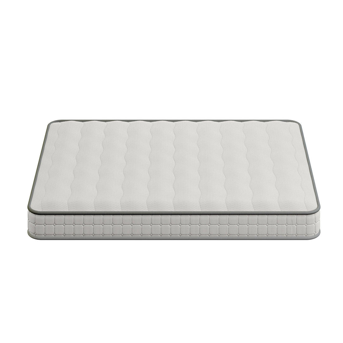 Byron & Cybele Queen Wall Bed & Mattress Package in White, showcasing a clean, quilted-top mattress with rounded edges, highlighting luxury and space-saving design for modern living.