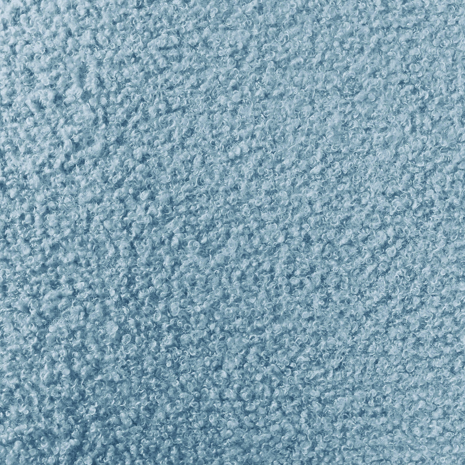Carya Kids Single Fabric Bouclé Bed Frame in Blue, featuring soft, fluffy bouclé fabric with visible curly fiber loops, providing a cozy and stylish appearance for a child's bedroom.
