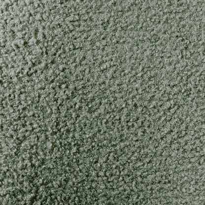 Close-up view of the Carya Kids Single Fabric Boucle Bed Frame in Mint Green, showcasing the textured loop-pile bouclé fabric, highlighting its elegant design and soft, cushioned surface.