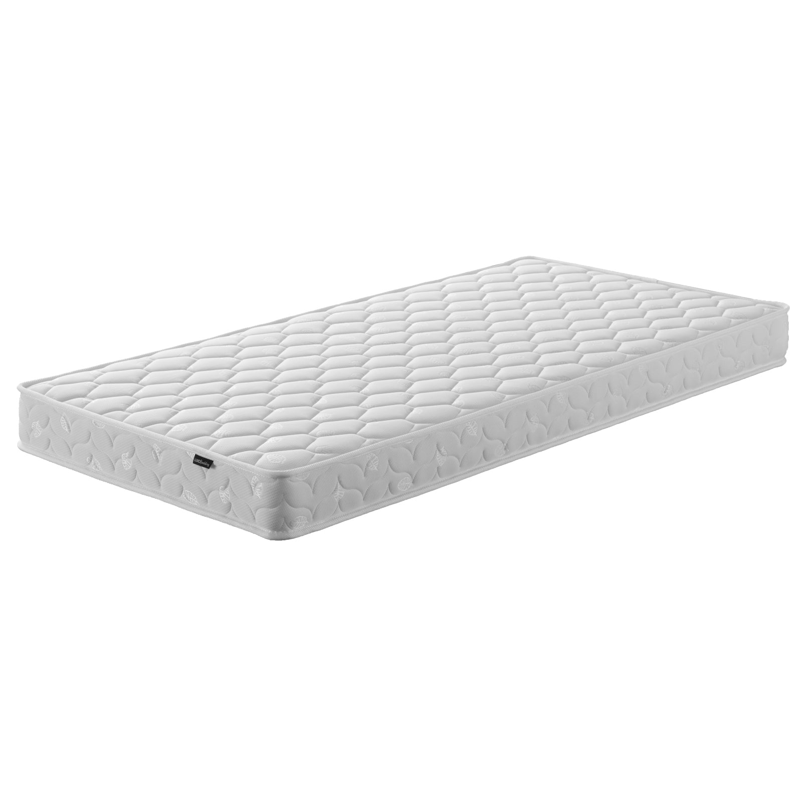Elisha & Thermis Bunk Bed & Mattress Set in White & Natural features a quilted single mattress, highlighting its comfort and practicality for children's room transformation.
