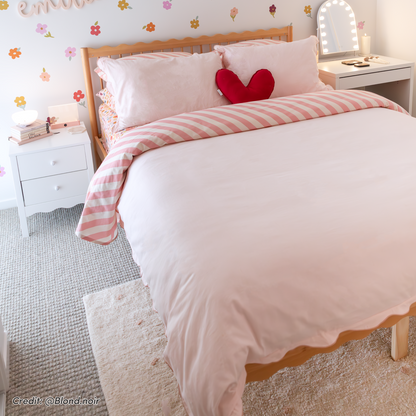 Evara Double Hardwood Scalloped Bed Frame in Natural