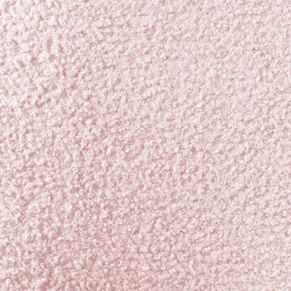 Fausta Bouclé Single Bed Frame with Headboard in Light Pink, featuring plush, looped bouclé fabric with a semi-circle design, showcasing its textured, cozy appearance that complements the bed's elegant style.