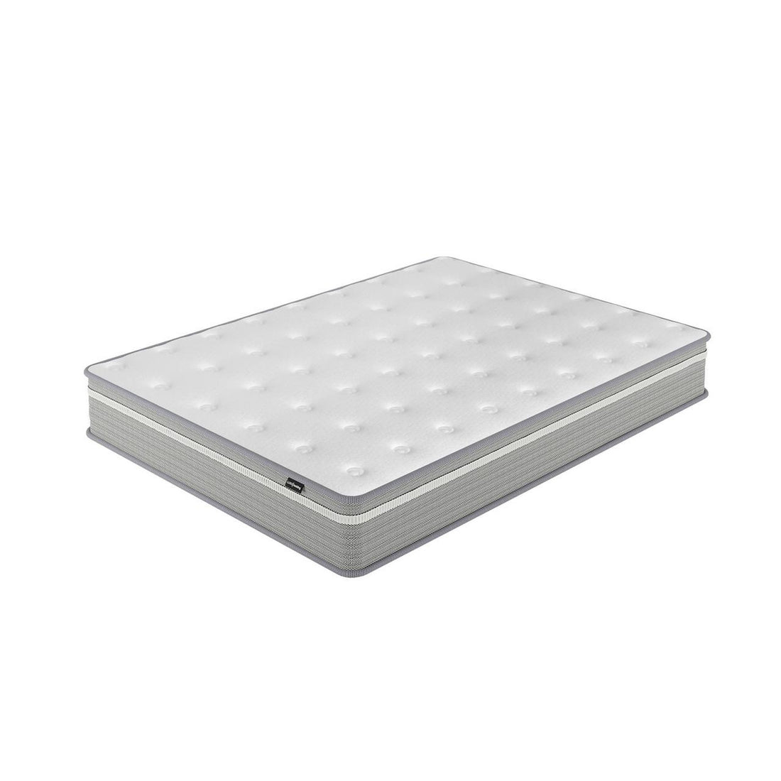 Ginnie Boucle Bed & Oriona Mattress - Double Cream, featuring a plush, curved bouclé headboard and a thick, supportive Oriona mattress, designed for superior comfort and modern elegance.