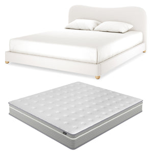 Ginnie & Oriona Super King Bed & Mattress Set in Cream White