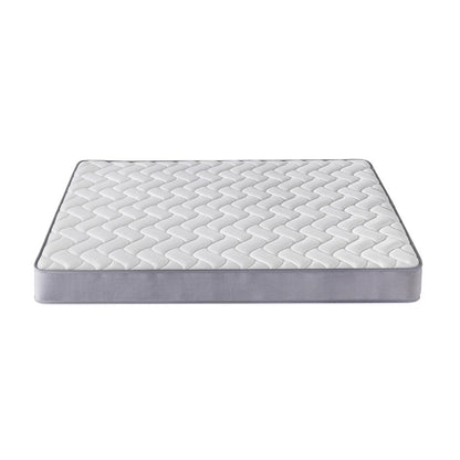 Gio & Vesta Double Storage Loft Bed & Mattress Set features a white quilted mattress with gray sides, ideal for compact spaces with integrated storage and study features for versatile bedroom use.