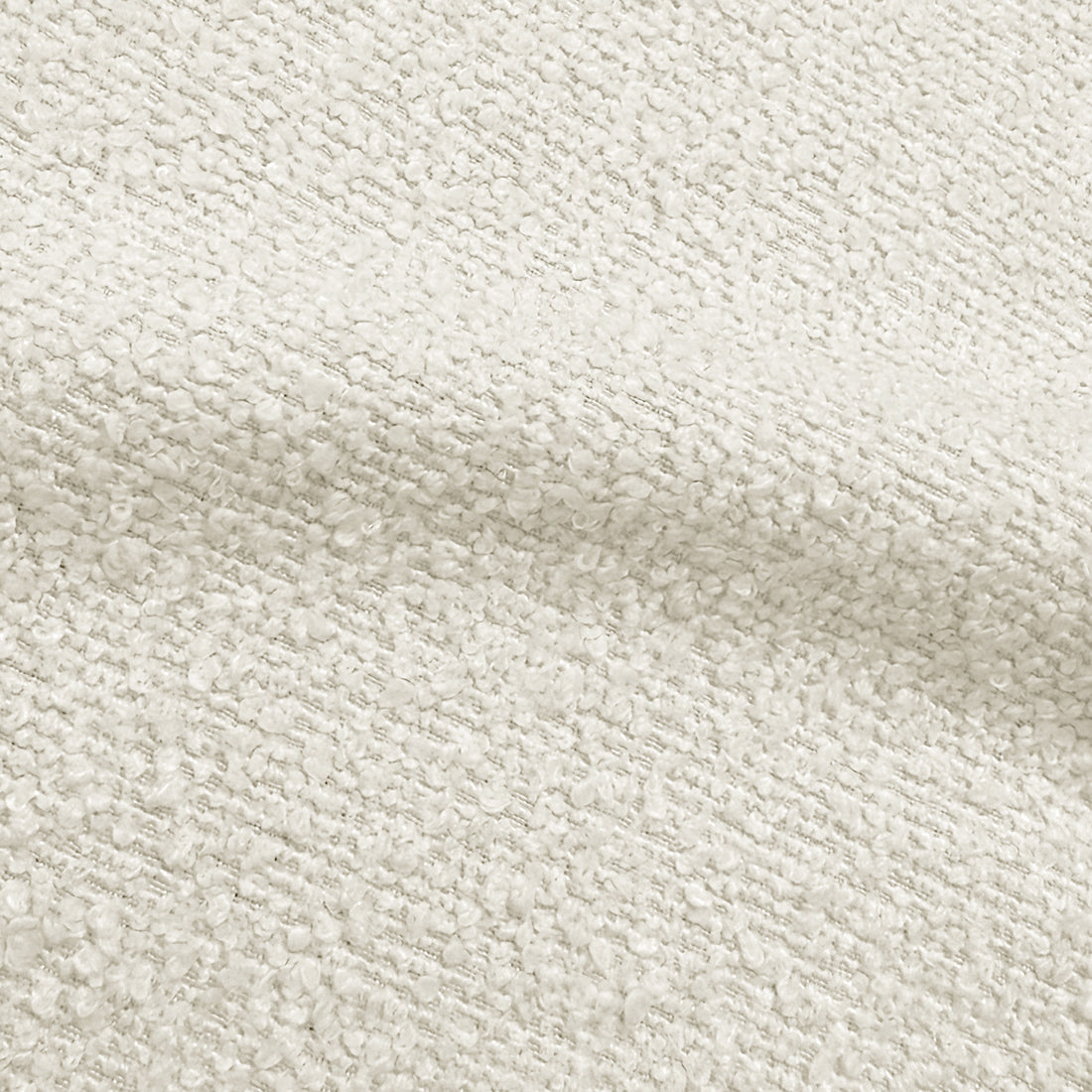 Clove King Scallop-Fan Headboard in Cream White Boucle