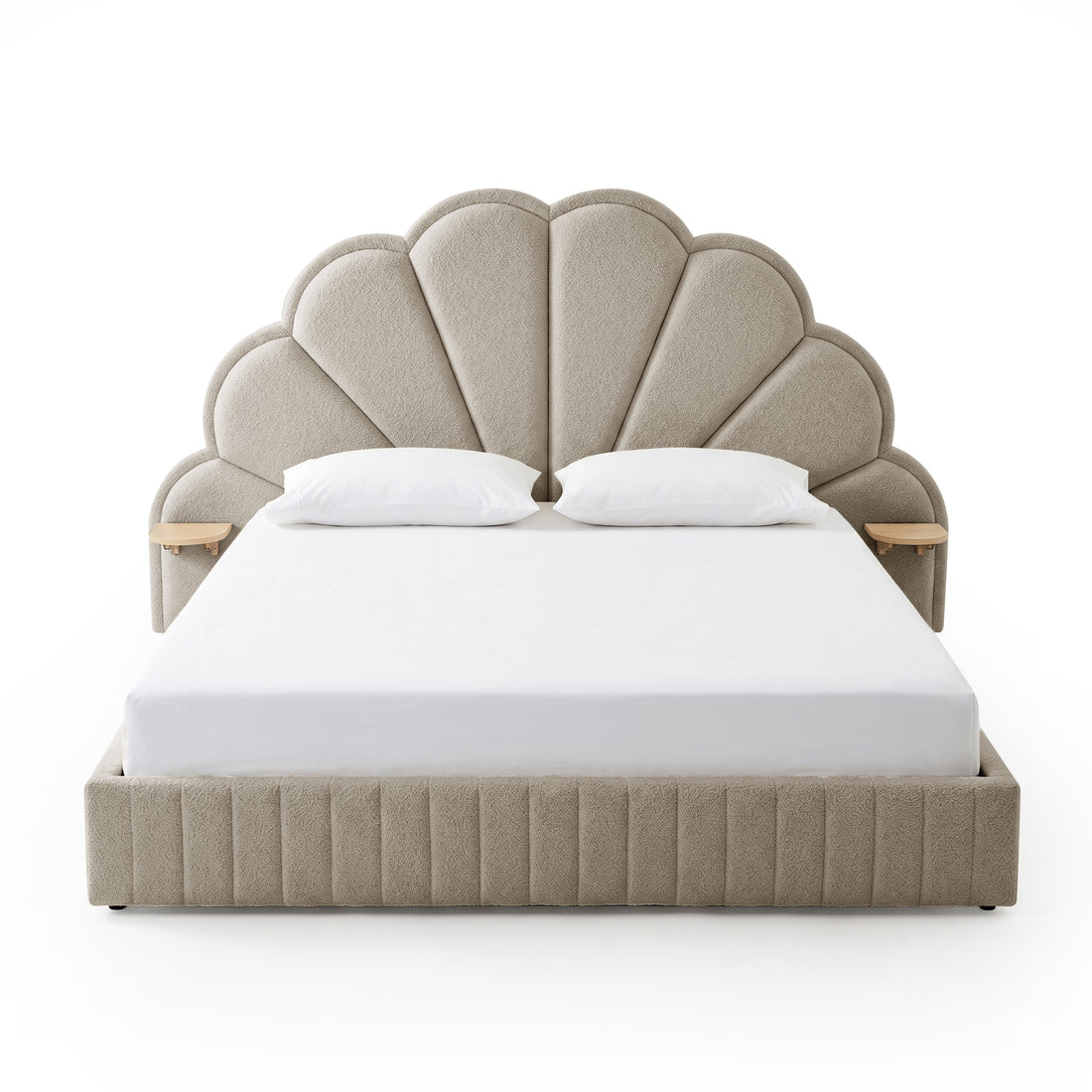 Clove King Storage Bed Base Set in Warm Beige