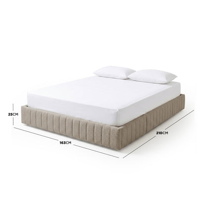 Clove Queen Storage Bed Base Set in Warm Beige