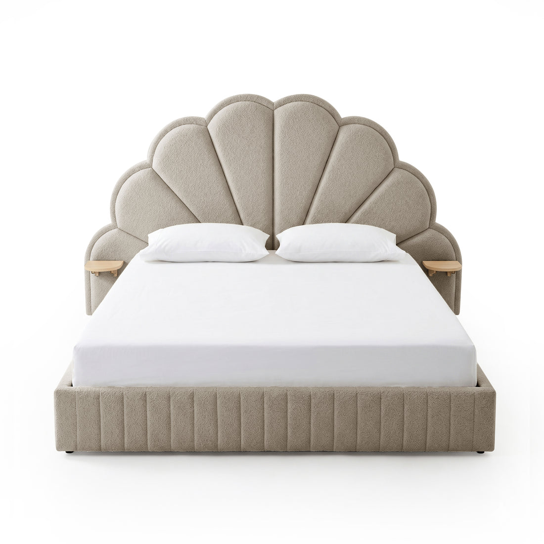 Clove Queen Storage Bed Base Set in Warm Beige