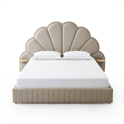 Clove Queen Storage Bed Base Set in Warm Beige