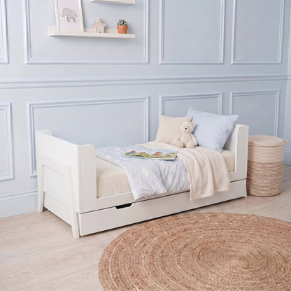 Hushly Baby Cot with Storage Drawer in White