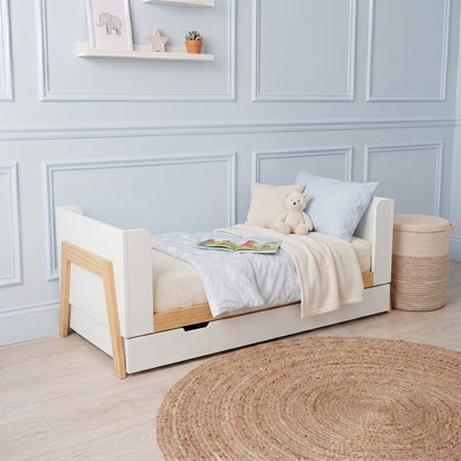 Hushly Baby Cot with Storage Drawer in Natural