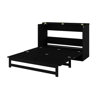 Jaxen Smart Queen Foldout Murphy Bed with Storage, featuring a sleek design and visible foldout mechanism, ideal for maximizing space in modern interiors.