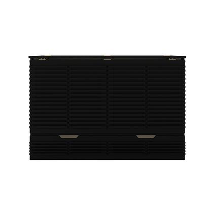 Jaxen Smart Queen Foldout Murphy Bed with Storage, featuring a sleek design, gold handles, and rectangular shape, ideal for maximizing space efficiently.