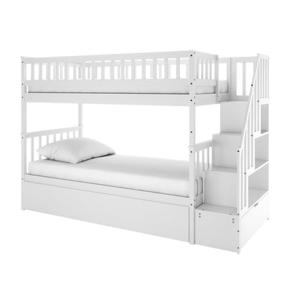 Jessica Timber Bunk Bed & Junior Mattress Package - White