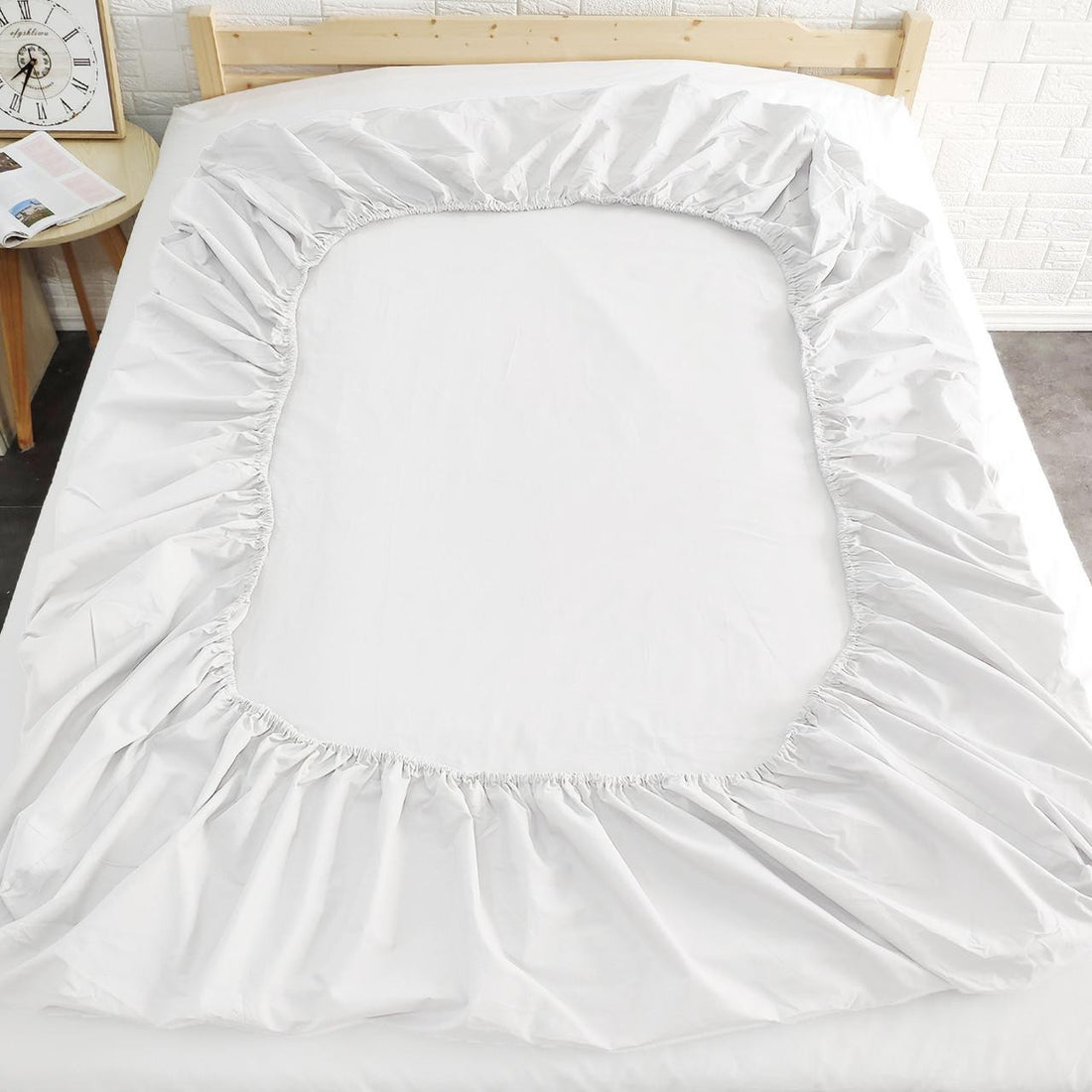 Amara 100% Cotton Fitted Sheet Set - White