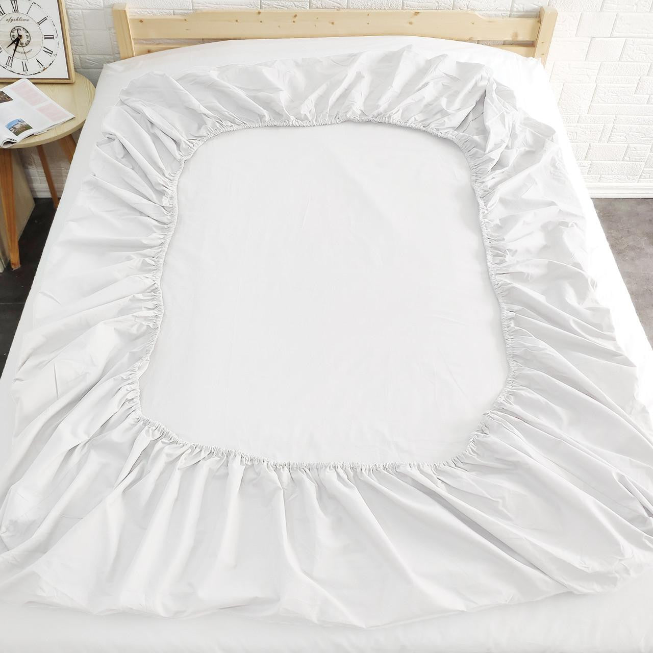 Amara 100% Cotton Fitted Sheet Set - White