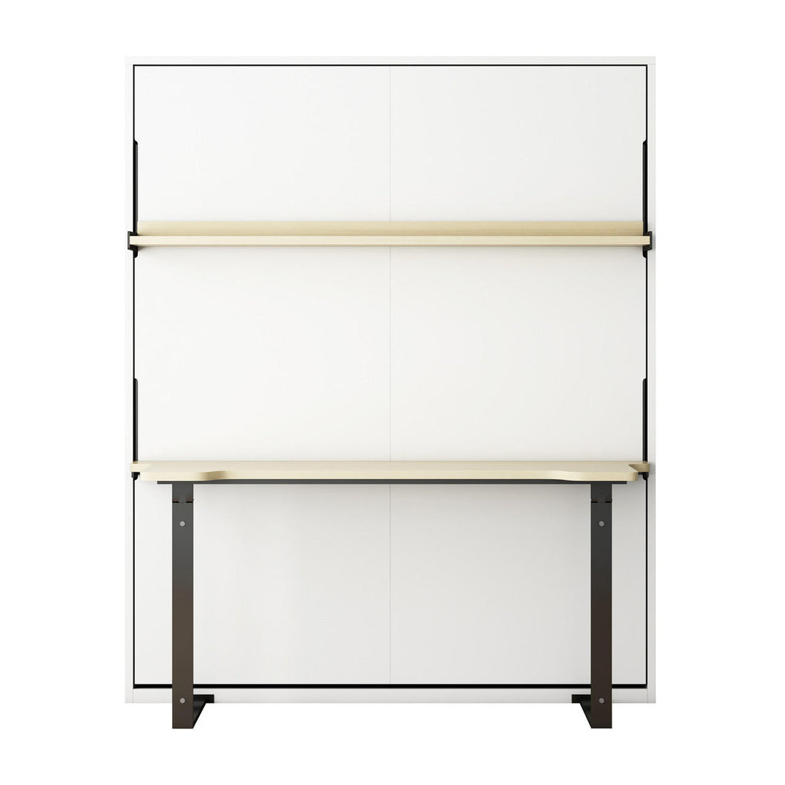 Logan Queen Wall Bed with Cybele Mattress Package - White