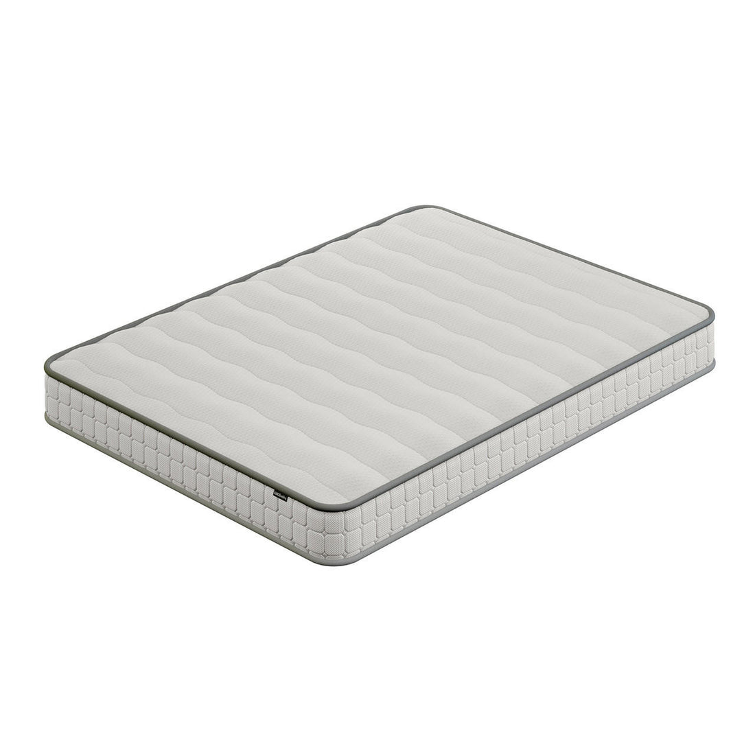 Logan & Cybele Queen Murphy Bed & Mattress Set in White, featuring a white quilted mattress with contrasting trim, displayed against a plain background, highlighting its sleek, space-saving design and functionality.