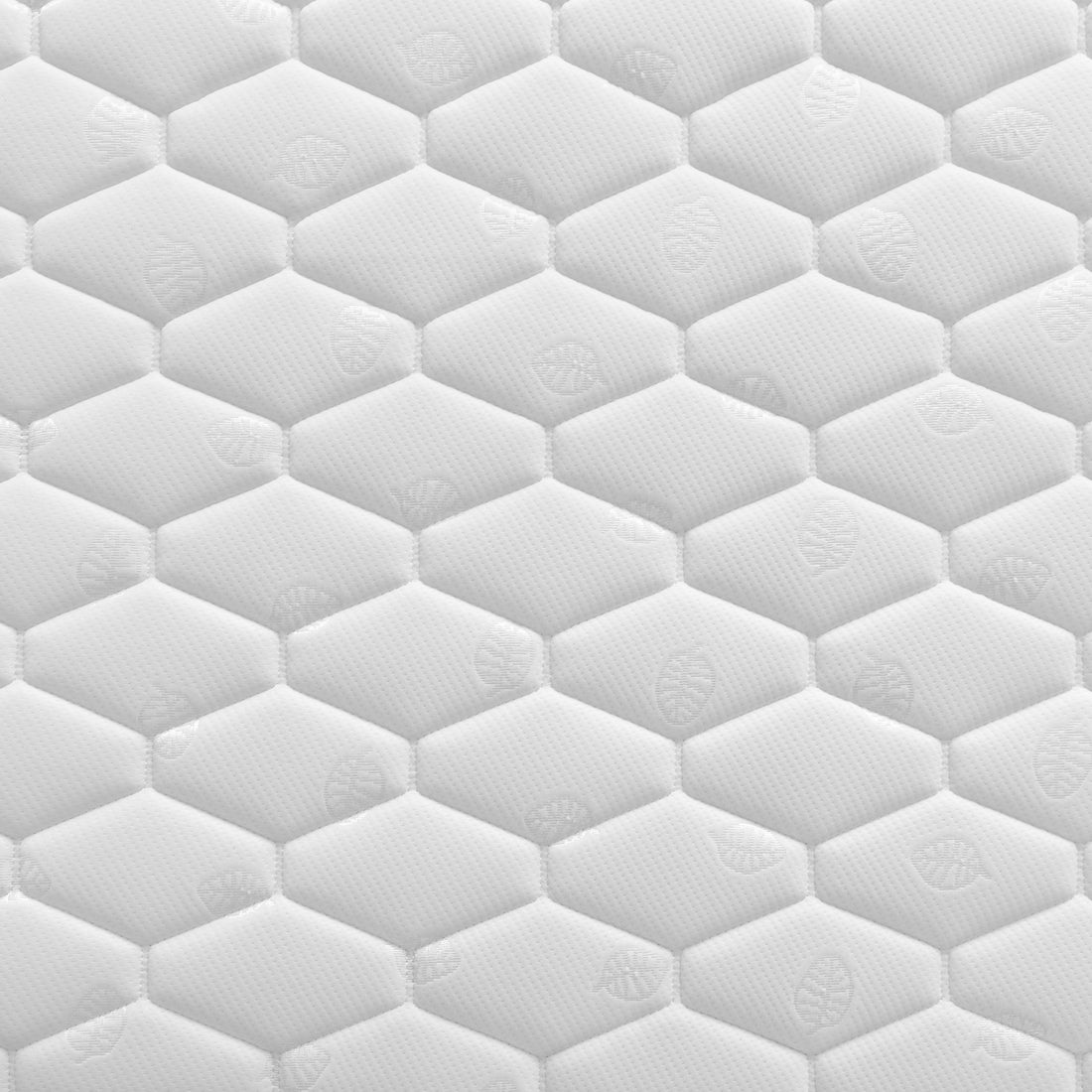 Lucy Triple Bunk Bed with Thermis Mattress Package; close-up of mattress surface, highlighting seamless hexagon pattern for comfort and style, key to this space-saving, durable multi-sleeper arrangement.