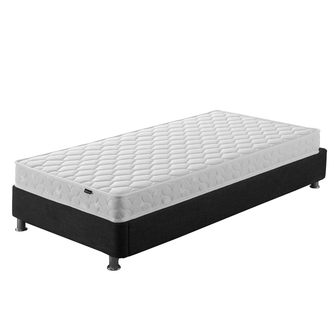 Lucy Triple Bunk Bed with Thermis Mattress Package features an L-shaped solid pine frame with three stacked single beds and visible metal legs, maximizing space and providing comfort for children.