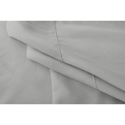 Valeria 1000TC Ultra Soft Bed Sheet Set King – Light Grey, showcasing a close-up of the premium, smooth fabric, highlighting its luxurious texture and quality, ideal for enhancing bedroom elegance.