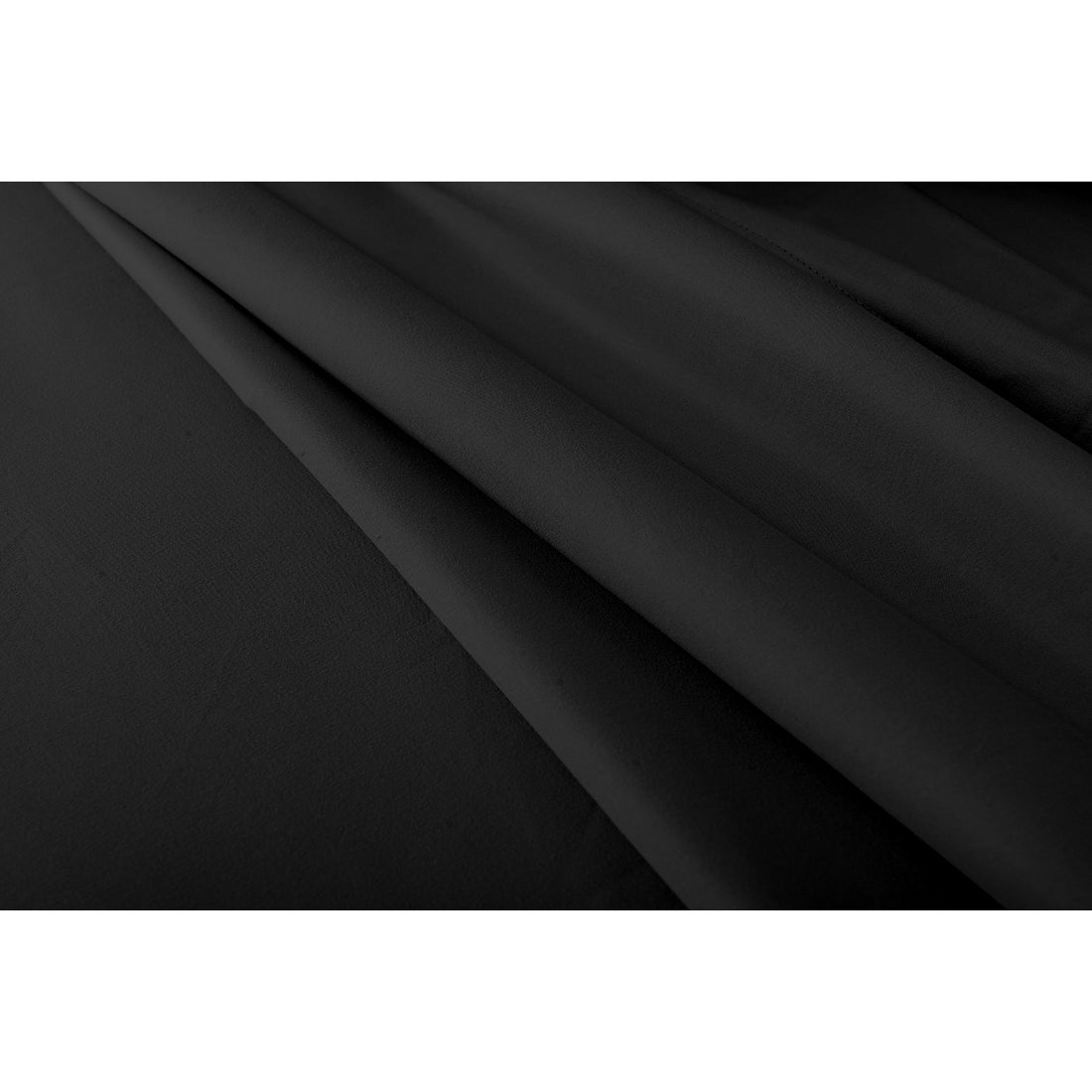 Close-up of Valeria 1000TC Ultra Soft Bed Sheet Set – Black, showcasing luxurious black fabric with fine texture, highlighting the softness and high-thread-count quality for single bed elegance and comfort.