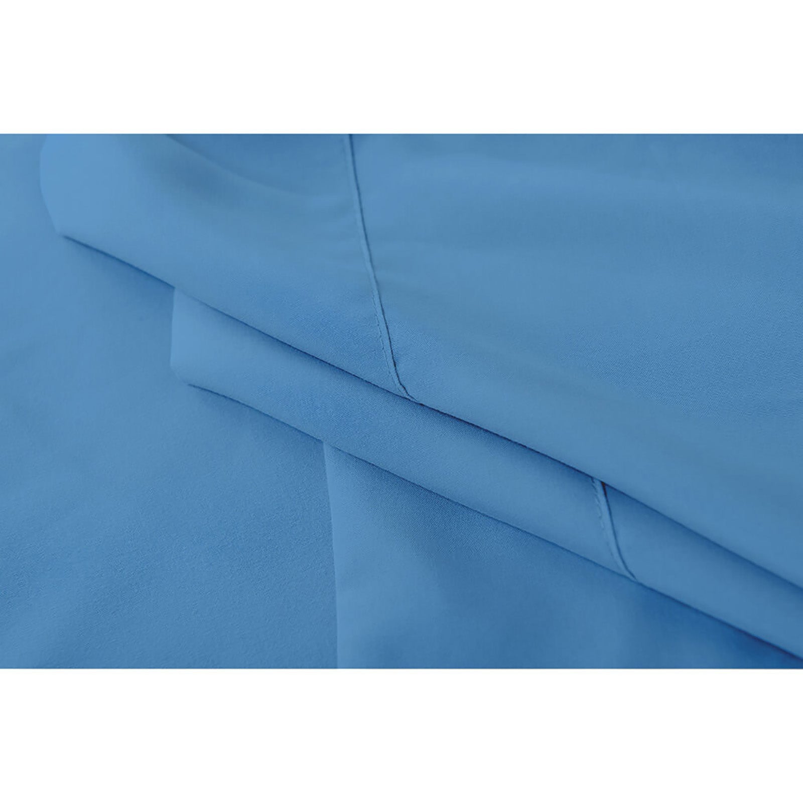 Valeria Single 1000TC Ultra Soft Bed Sheet Set in Blue, featuring a neatly folded pastel-blue sheet with a smooth texture, promising luxury and comfort for a serene sleeping experience.