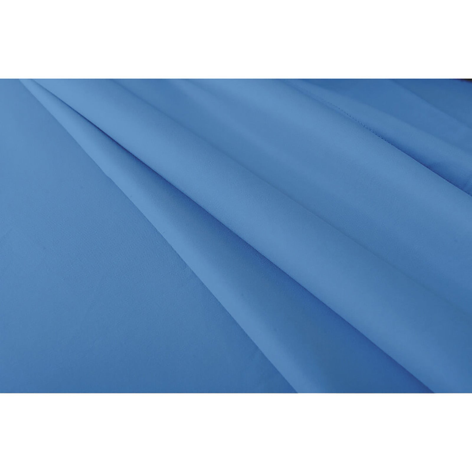 Valeria Single 1000TC Ultra Soft Bed Sheet Set in Blue, featuring a smooth, solid-blue fabric draped in soft folds, showcasing its luxurious texture and elegant appearance.