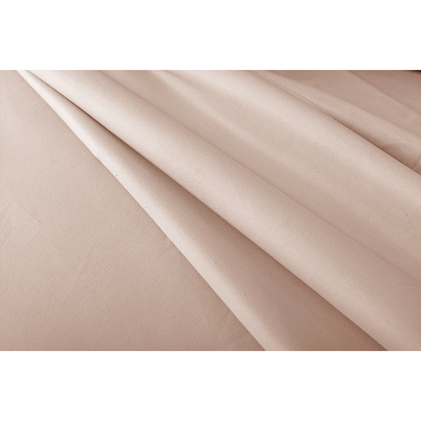 Valeria Single 1000TC Ultra Soft Bed Sheet Set in Cream, featuring smooth, beige fabric draped on a flat surface, highlighting its texture and luxurious appearance.