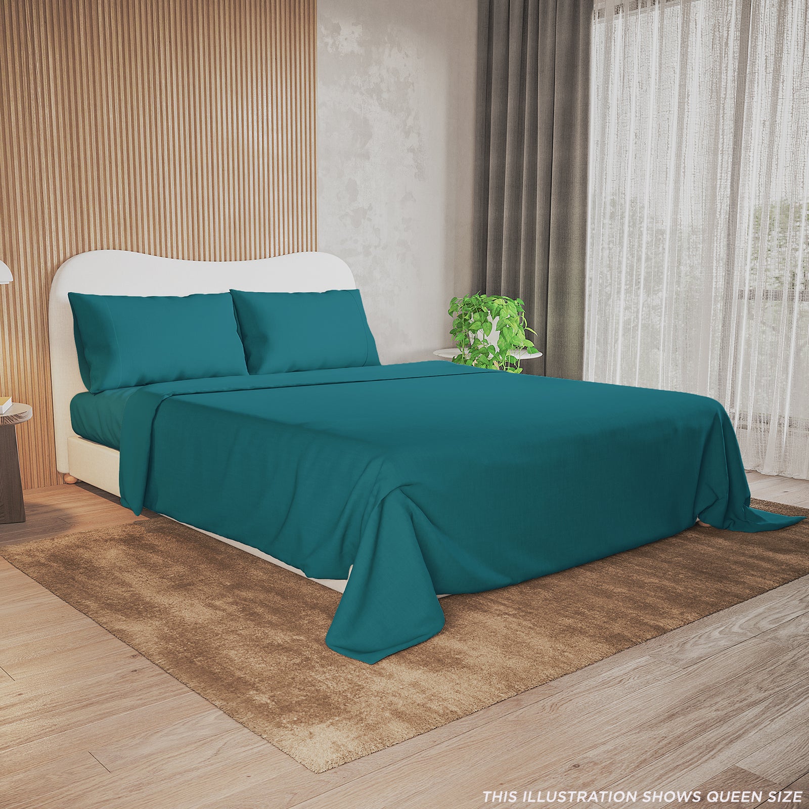 Valeria 1000TC Ultra Soft Bed Sheet Set - Moroccan Blue Single displayed with a close-up of a blue pillow on a white surface, showcasing premium quality and craftsmanship for an inviting sleep experience.
