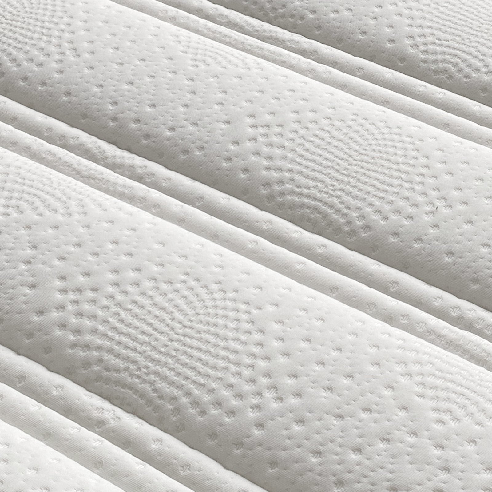 Delia King 28cm Medium Firm Euro Top Latex Mattress – White features plush Euro top quilting and a robust build, showcasing its luxurious, supportive layers for enhanced comfort and spinal alignment.