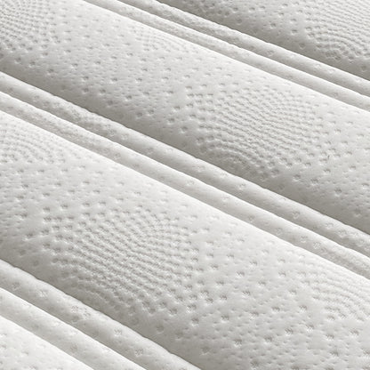 Delia King 28cm Medium Firm Euro Top Latex Mattress – White features plush Euro top quilting and a robust build, showcasing its luxurious, supportive layers for enhanced comfort and spinal alignment.