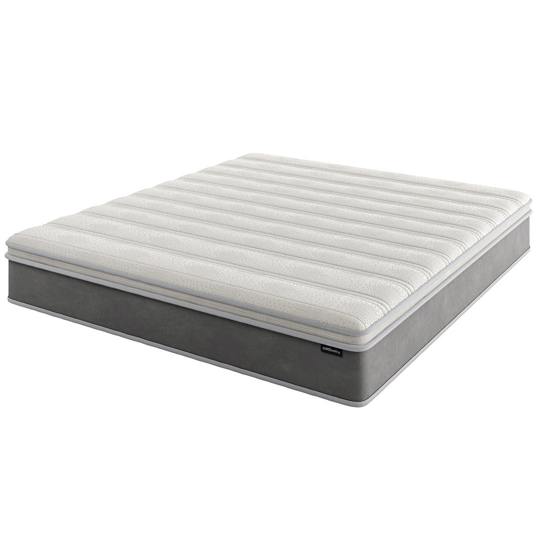 Delia King 28cm Medium Firm Euro Top Latex Mattress – White, featuring a plush 9.5cm Euro top quilting and a robust structure, emphasizing comfort and support with its visible layered design.